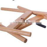 Walnut / Beech Wood Stand With Smooth Matte Pot Concrete Planter Pot thumbnail-2