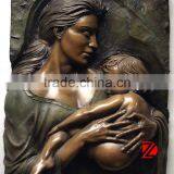 Bronze Mother and Angel Wall Sculpture thumbnail-1