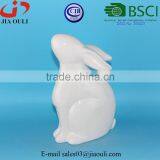 BSCI Audit Factory EASTER Bunny Glazed White Ceramic Rabbit, Decorative Easter Rabbit Figurines thumbnail-3