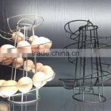 Novelty ECO-friendly Iron Wire Black Silver Metal Egg Stand Rack Spiral Egg Holder for Kitchen Storage thumbnail-2