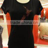 100% merino wool Ladies printed merino T SHIRT