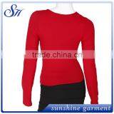 Women's Slashed Ripped Cut Out Shirt Stretchy Blouse T Shirts thumbnail-2