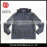 Factory Winter Hoody Jacket Slim Fit Men pu Coat Jacket thumbnail-1