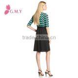 Women's Print Top Skirt Wrap Dress Top Quality Female Business Dress thumbnail-4