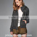 OEM 2016 High Quality in Printinm Wholesale Hemp Gray Full Zipper Fleece Jacket thumbnail-1