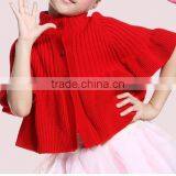 Fashion Design Batwing Sleeve Hooded Kids Girls Poncho Sweater thumbnail-2