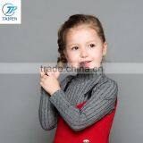 2017 Spring Girls Knnitted T Shirt Kids High Neck Base Shirt Girls Pullover Top thumbnail-1
