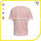 OEM Services Custom Design Printing Women Pink Cotton Floral Print Women Tee Shirts thumbnail-3