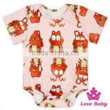 Summer Boutique Unisex Kids Short Sleeve Cartoon Pattern Printed Infant Cotton Harem Baby Jumpsuit Romper thumbnail-1