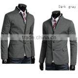 Mens Slim Fit Fashion Cotton Blazer Suit Jacket Black M to 2XL Plus Size Male Blazers Mens Coat thumbnail-2