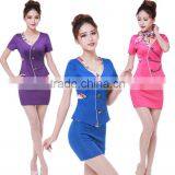 Custom Big Discount Sexy Chantilly Slim-fitting Airline Uniform of Women Wholesale in China thumbnail-1