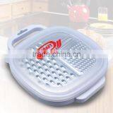 Grate & Stow Grater With Container - Includes a Multi-function Stainless Steel Grater, Clear Plastic Compact Container and Lid thumbnail-1