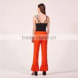 Elasticated Knit V-neck and Narrow Cross Straps Back Camisoles for Women thumbnail-4