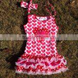 2015 New Baby Girls Valentine Chiffon Dress Valentines Dress With Matching Headband and Chunky Necklace and Leg Warmer Set thumbnail-1