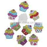 Scrapbooking Cupcake At Random Two Holes Wood Sewing Button For Child thumbnail-1