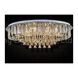 Luxury Design G4 Oval Modern K9 Crystal Ceiling Lights In Clear And Cognac 600W