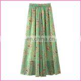 Summer New Fashion Printed Chiffon Drawstring Long Skirt thumbnail-2