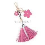 Creative Pendant Five Petal Flower PU Leather Fringed Keychain Bag Pendant Ornaments thumbnail-3