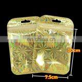 7.5*10cm Laser Silver Gold Foil and Half Transparent Plastic Zip Lock Bag thumbnail-2