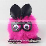 Hot Sales Faux Fur Pompom Wholesale Fur Pom Poms Key Chain Pendant for Woman Cellphone/handbag/hats/Car thumbnail-2