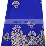 Royal blue heavy indian george lace fabric for party