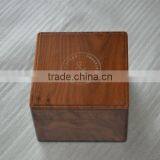 Laser Logo Antique Painted Walnut Wooden Watch Box Black Velvet Lining Watch Boxes thumbnail-1