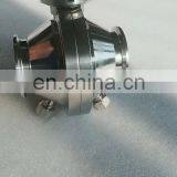 Sanitary Triclamp 1.5" SS304 Butterfly Ball Valve With CIP/SIP Drain Ports