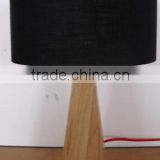 Wood Table lamp, Oak wood base, fabric lampshade E27 lampholder