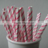 Thin Stripe Lime Pink Paper Straws