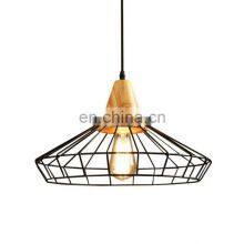 Hot Sale Wooden Base Retro Style Iron Lampshade Led Ceiling Chandeliers Lighting Ceiling Pendant Light Indoor Lighting thumbnail-3