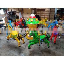 Kiddie Amusement Ride Electric Mini Carousel Horse 2 Car Merry go Round Carousel for Sale thumbnail-1