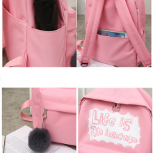 Women Letters Print Girls USB Charge Backpack Cheap Luggage & Bags thumbnail-5