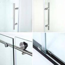 Factory Direct Sale Bathroom Clear Tempered Glass Frameless Sliding Shower Door thumbnail-2