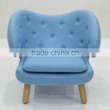 Replica Fiberglass Material Elegant Grace Cashmere Finn Juhl Pelican Chair With Solid Wood Frame thumbnail-5