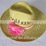 Foldable Wholesale Custom Promotional Straw Summer Sun Panama Hat thumbnail-1