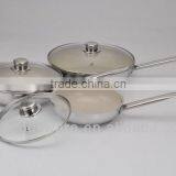 Stainless Steel Frypan With White Ceramic Coated