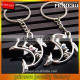 Fashion Romantic Crystal Dolphin Alloy Love Key Chains Key Ring Bag Decoration