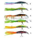 CHSQUID2 Hard Body Octopus Lure With Pvc Skirts Trolling Lure for Sea Fishing thumbnail-5