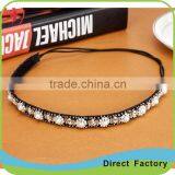 Latest Design Crystal Beaded Knitted Elastic Hair Band thumbnail-3
