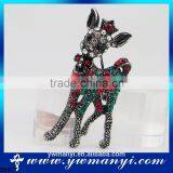 China Supplier Unisex Animal Christmas Popular Cute Gold Plated Deer Antlers Head Pin Brooches Styling B0477 thumbnail-1