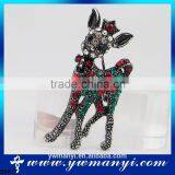 Sparkly Pink Purple Tone Austrian Crystals Inlay Christmas Ornaments Rhinestone Rudolph Reindeer Animal Brooches Pin B0477