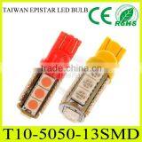 Red/blue/yellow T10 5050 Smd Led Light Panel Car Interior Dome Lamp Bulb