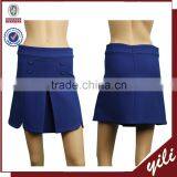 2016 A/W Pleated Covered Button Short Woven Fabric Lady Skirts thumbnail-1