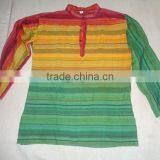 Cotton Gents Shirts From India New 2014 Rasta Colours thumbnail-1