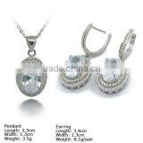 [SZH-1210] 925 Silver Jewelry Set With CZ Stones, Micro Pave Setting, Wedding Jewelry Sets. thumbnail-6