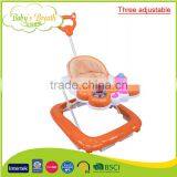 BW-21 three adjustable height 360 degree rotating plastic baby walker with push bar