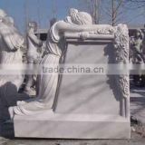 High quality white marble mother headstones tombstones hand carved stone sculpture from Vietnam