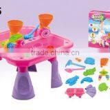 Funny Girls Summer Outdoor Game Toy Sand And Water Table In Pink With 15 Pcs of Accessories Kids Sandbox thumbnail-2