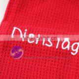 China Manufacturer Wholesale Yarn-dyed Embroidery Design Waffle Weave Cotton Kitchen Cloth Set Set thumbnail-6