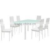 1+6 Tempered Glass Dining Room Set thumbnail-3